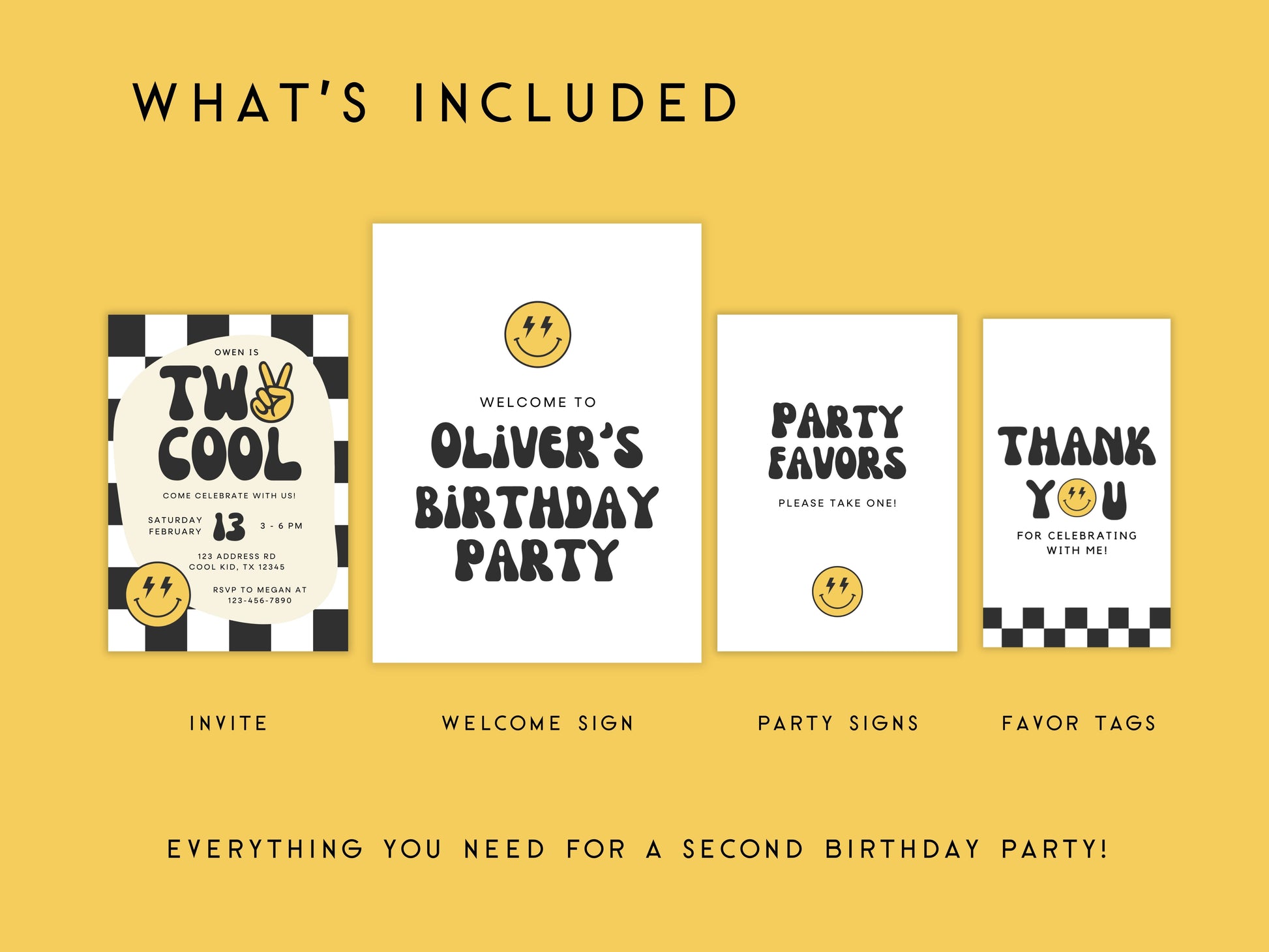 Two Cool Smiley Face Birthday Party Bundle Simply Happy Paper