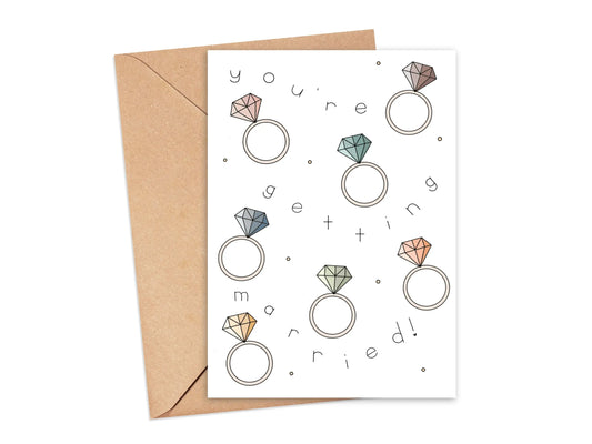 You're Getting Married Engagement Ring Card Simply Happy Cards