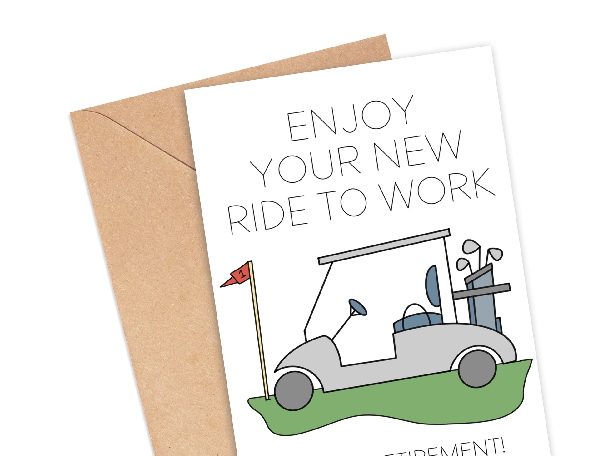 Enjoy Your New Ride to Work Golf Card Simply Happy Cards