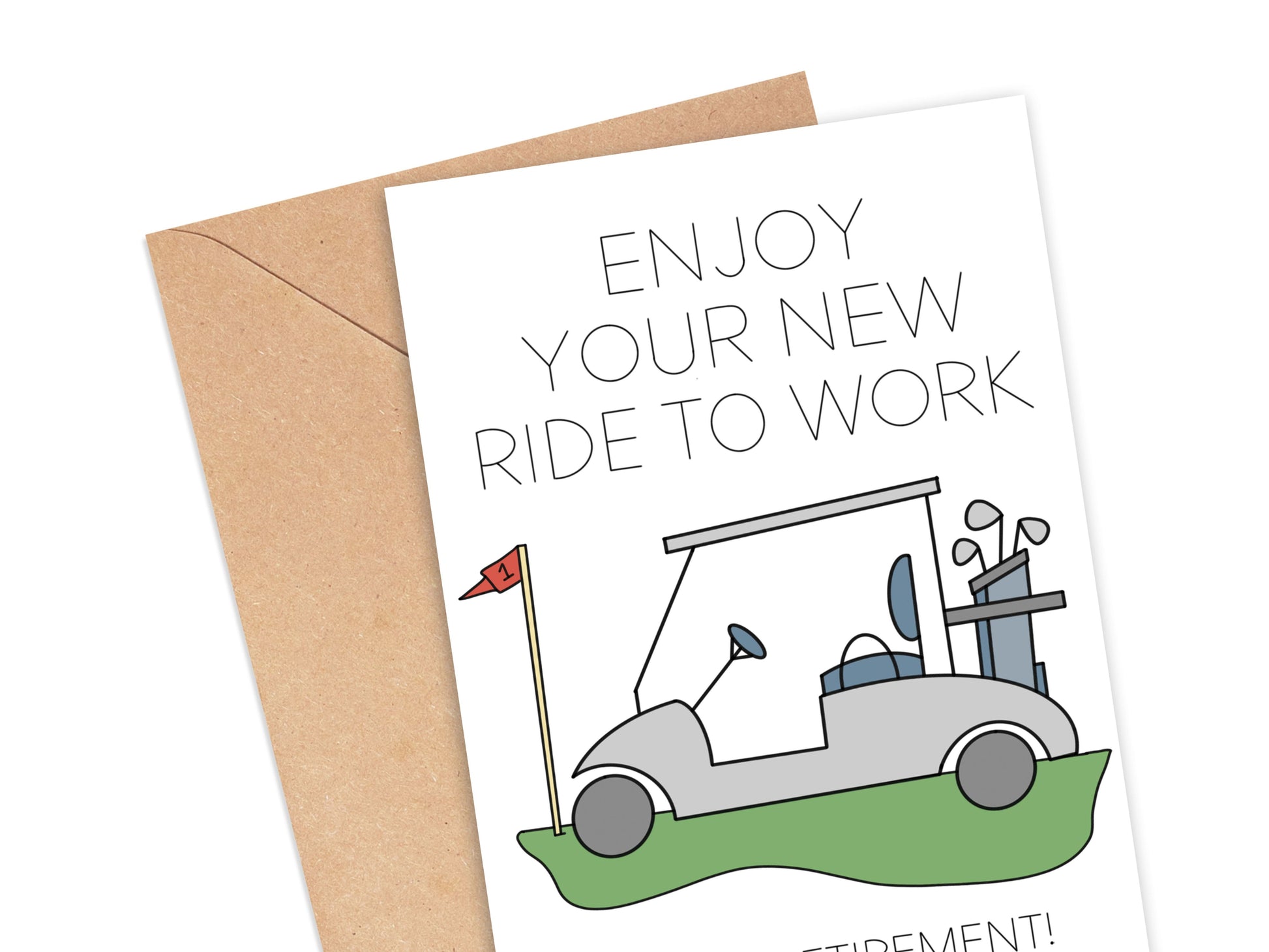 Enjoy Your New Ride to Work Golf Card Simply Happy Cards