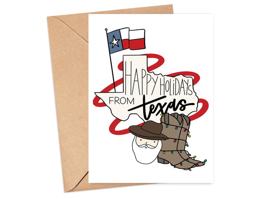 Happy Holidays From Texas Card Simply Happy Cards
