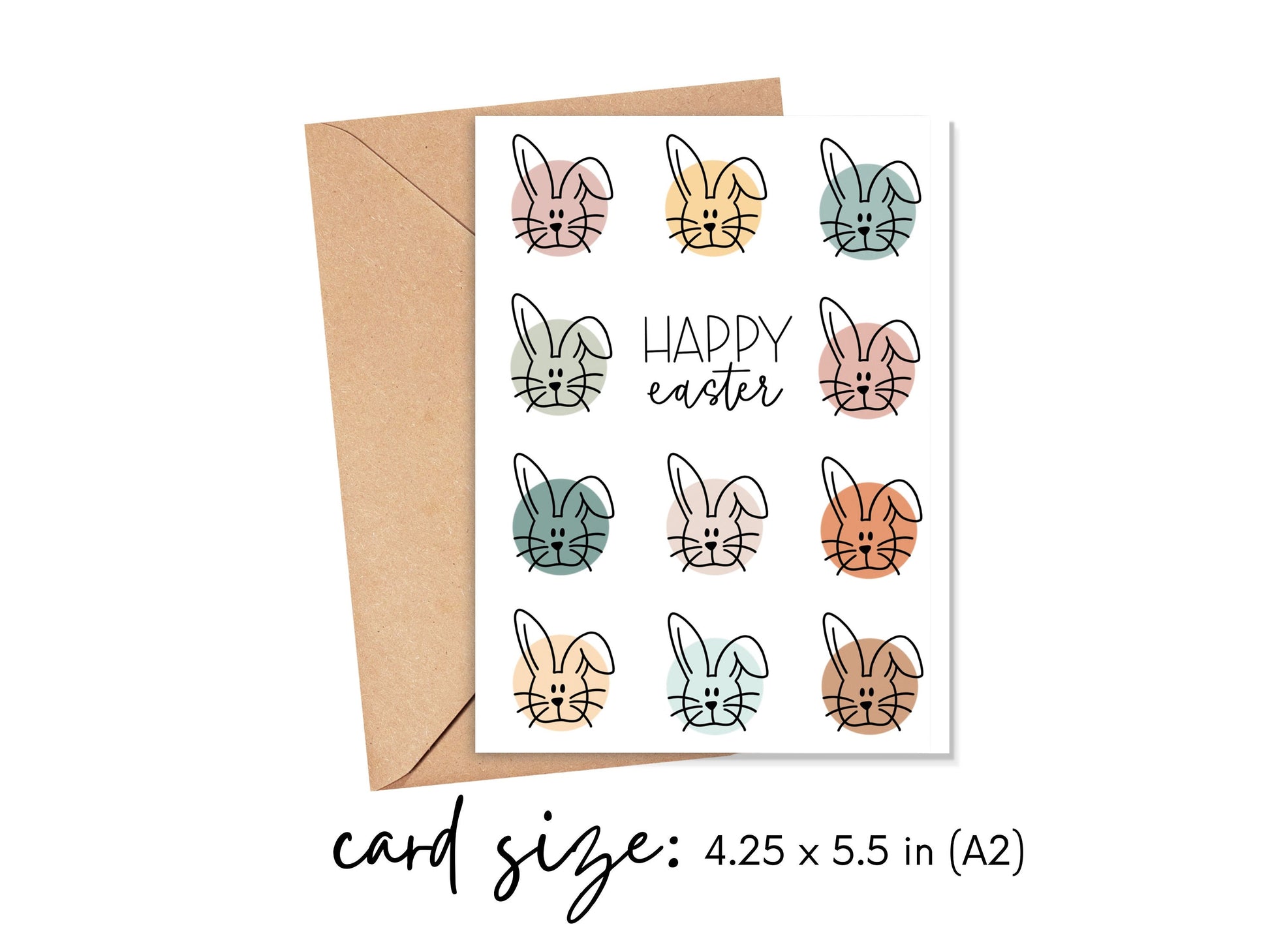 Happy Easter Colorful Bunnies Card Simply Happy Cards