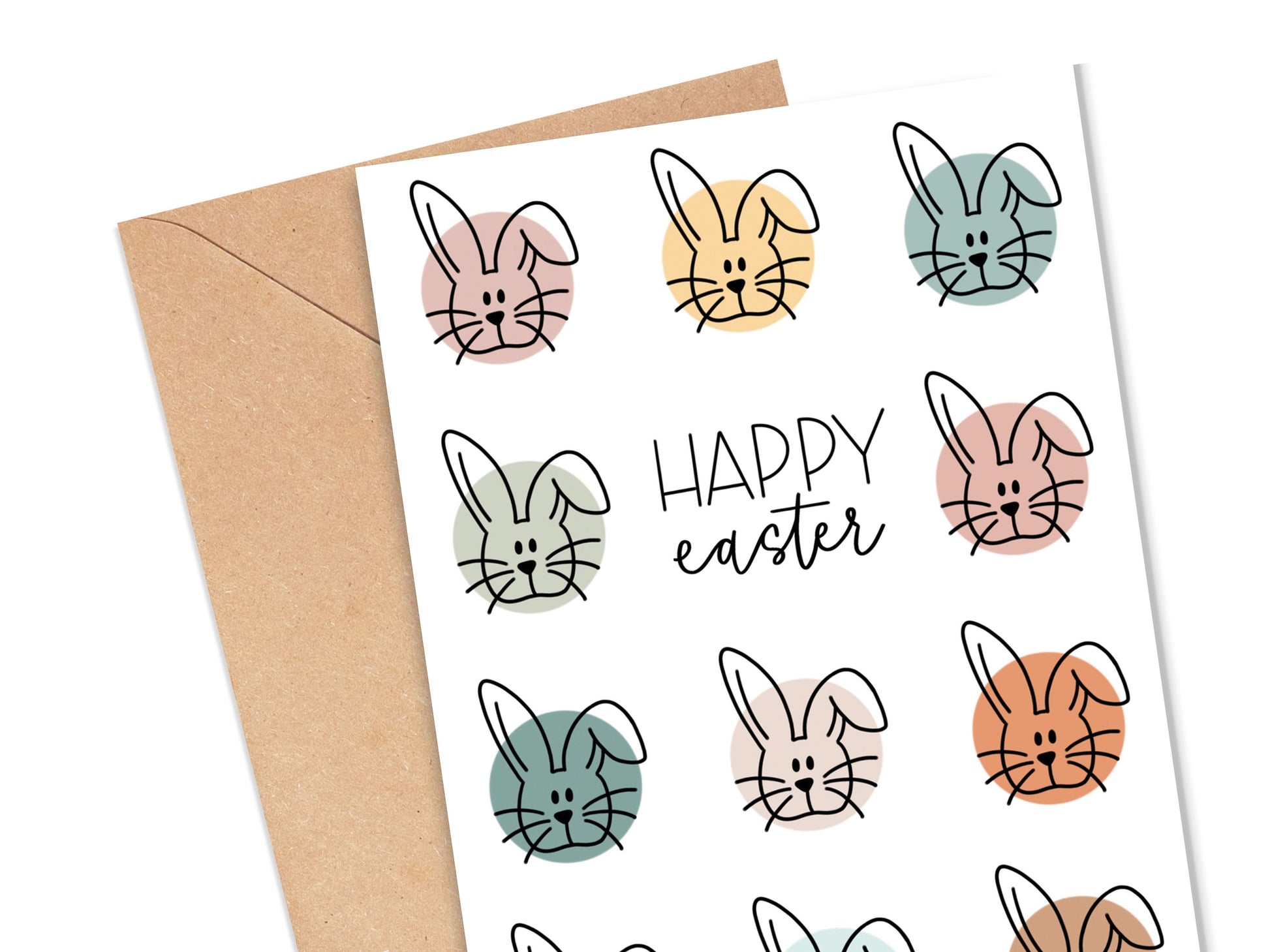 Happy Easter Colorful Bunnies Card Simply Happy Cards