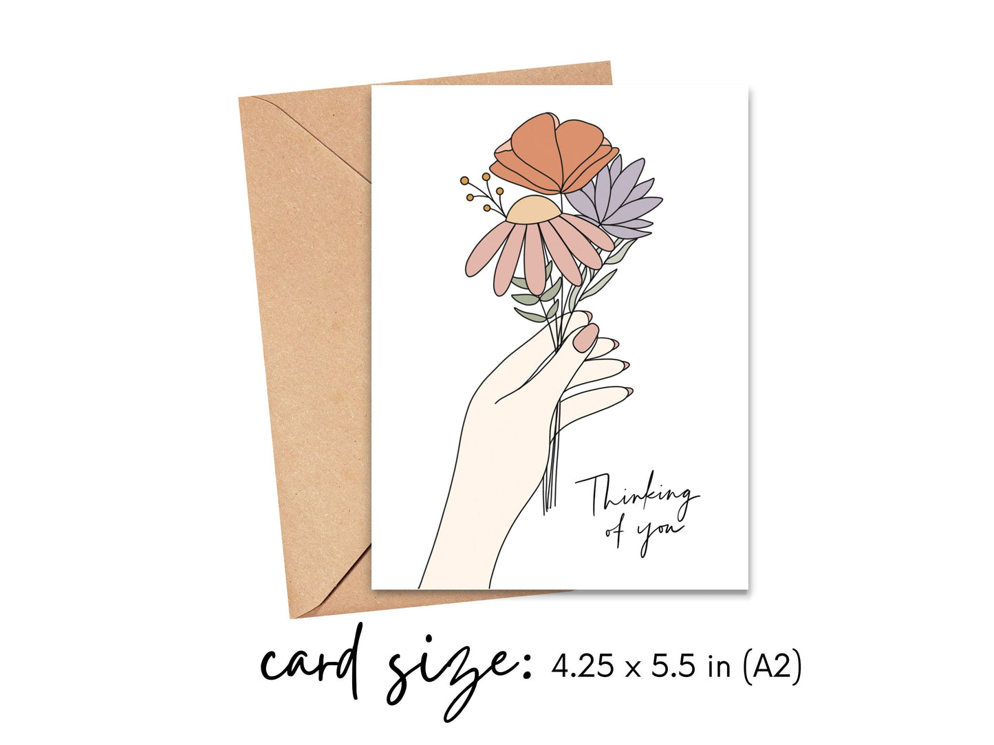 Thinking of You Flower Bouquet Card Simply Happy Cards