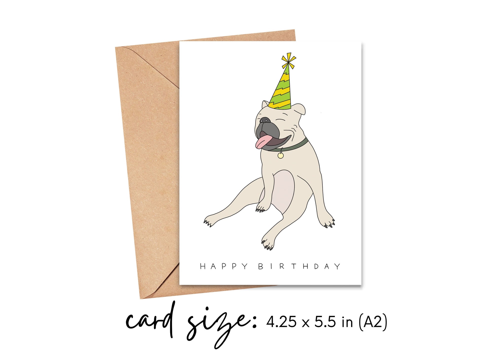 Happy Birthday French Bulldog Card Simply Happy Cards
