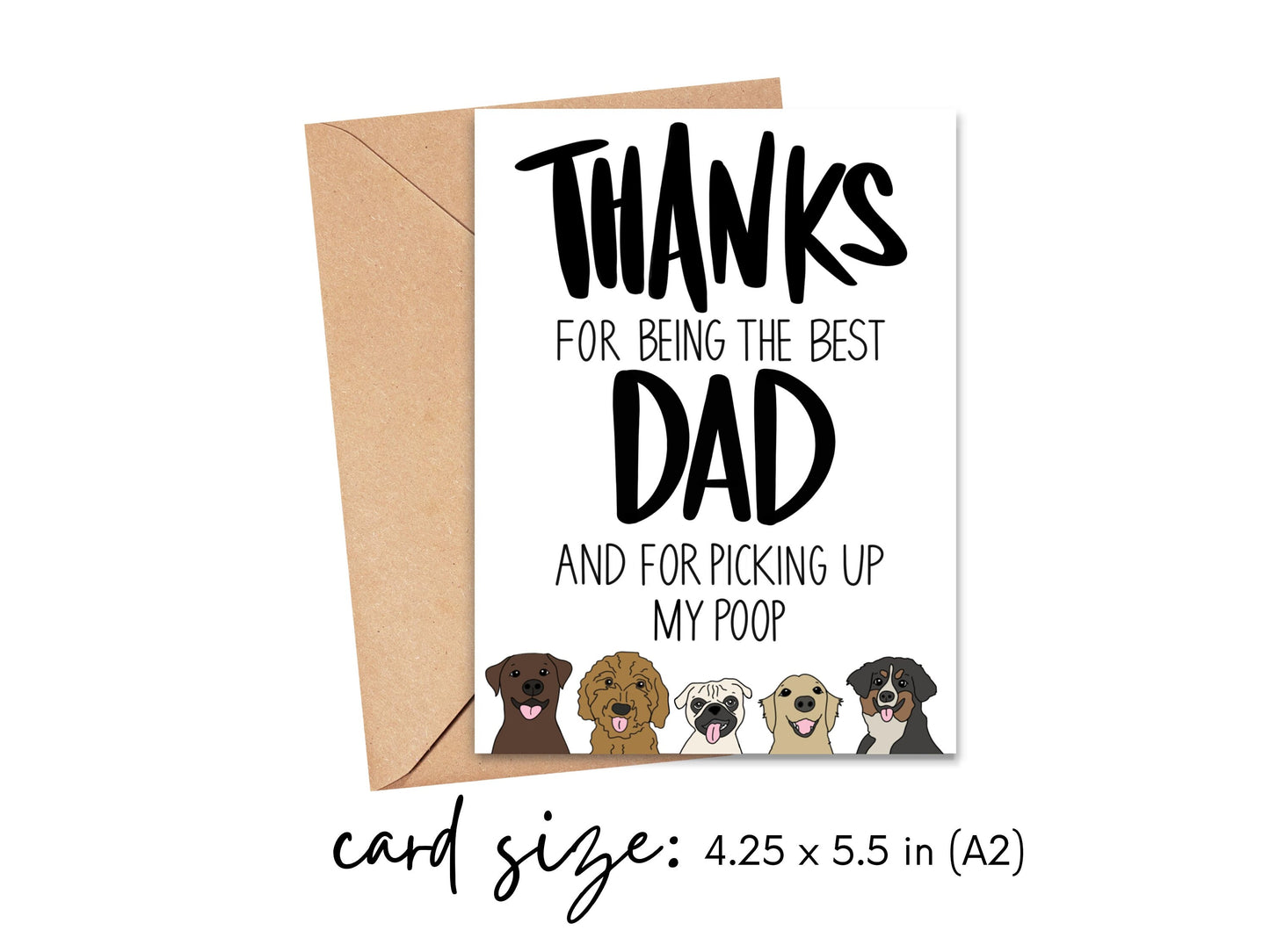 Thanks For Being the Best Dad and For Picking Up My Poop Card Simply Happy Cards