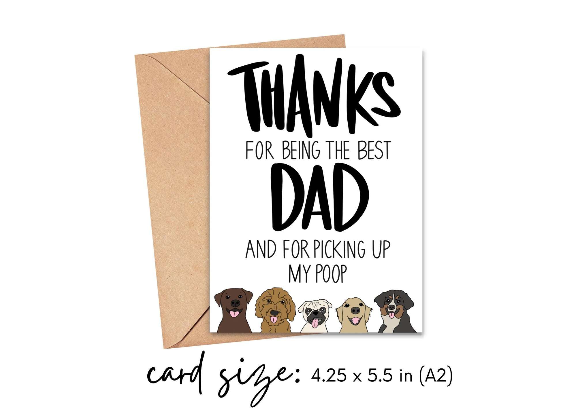 Thanks For Being the Best Dad and For Picking Up My Poop Card Simply Happy Cards