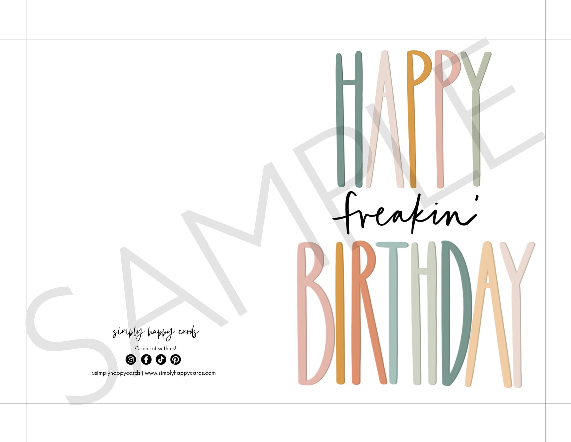 DIGITAL Happy Freakin' Birthday Card Simply Happy Cards