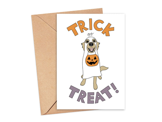 Trick or Treat Halloween Dog Card Simply Happy Cards