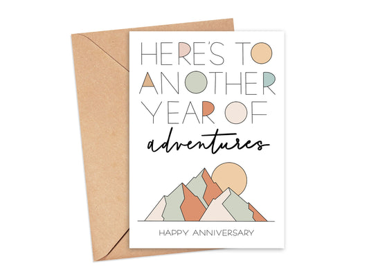 Here's to Another Year of Adventures Anniversary Card Simply Happy Cards